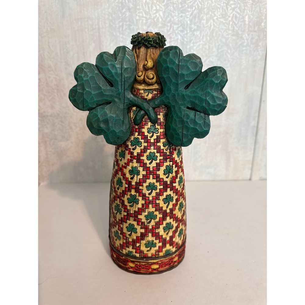 Jim Shore Heartwood Creek Irish Angel Figurine Harp Shamrock Wings 12 Inch - Picture 3 of 7